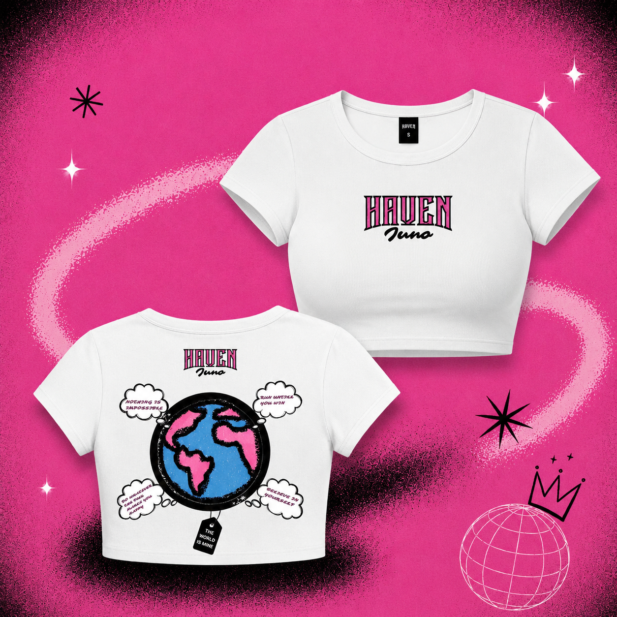 “H.J the world is mine” CROP TOP